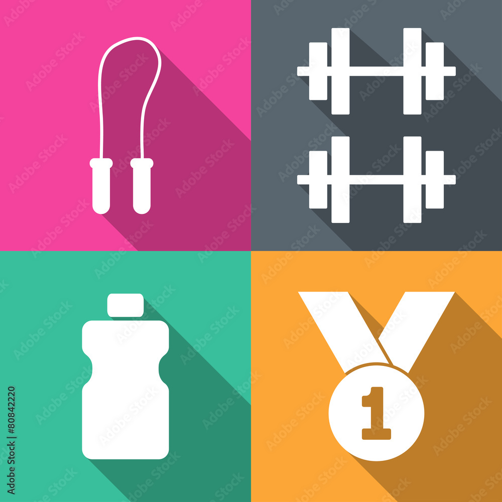 Four sports icons vector graphics