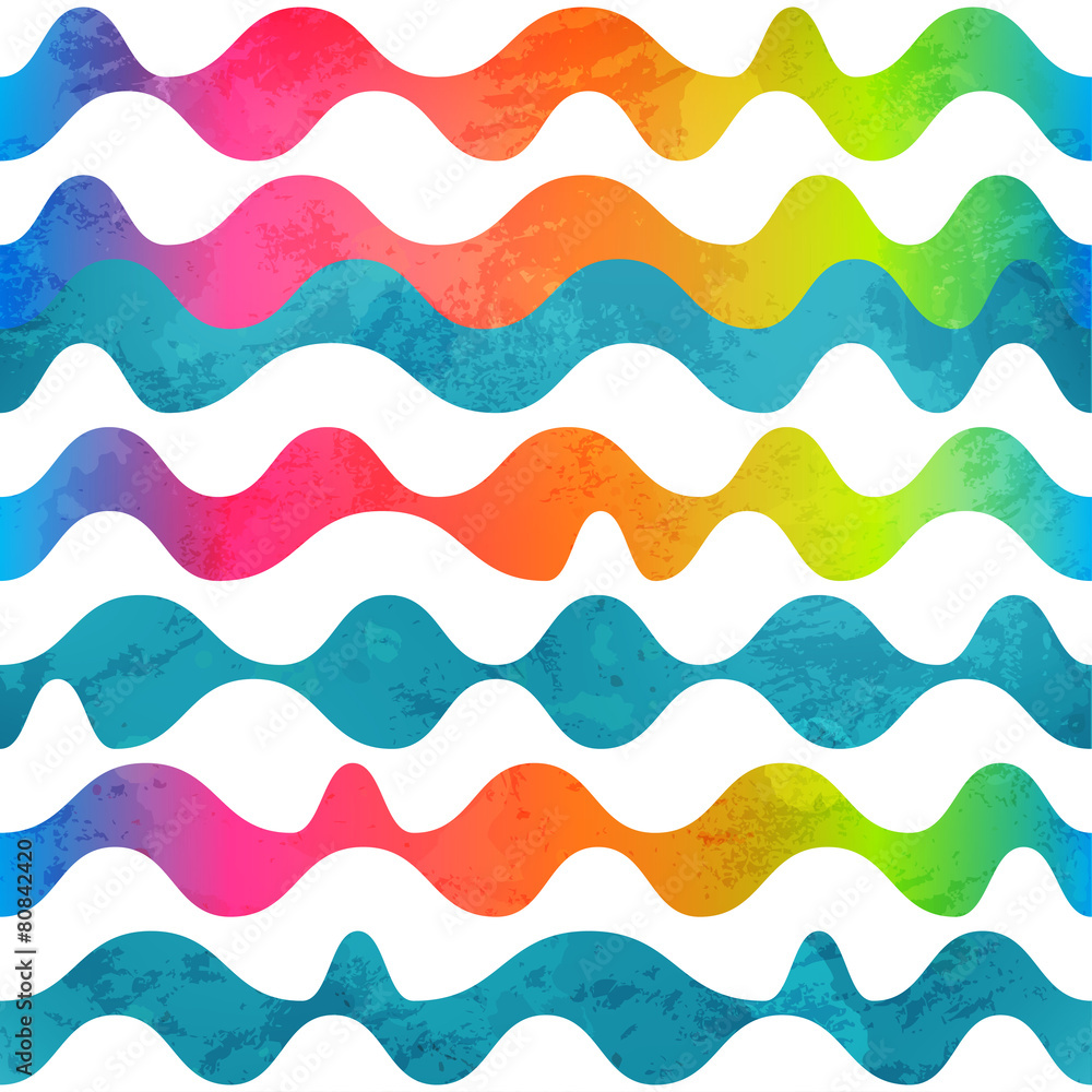 rainbow wave seamless pattern with grunge effect rainbow wave seamless pattern with grunge effect