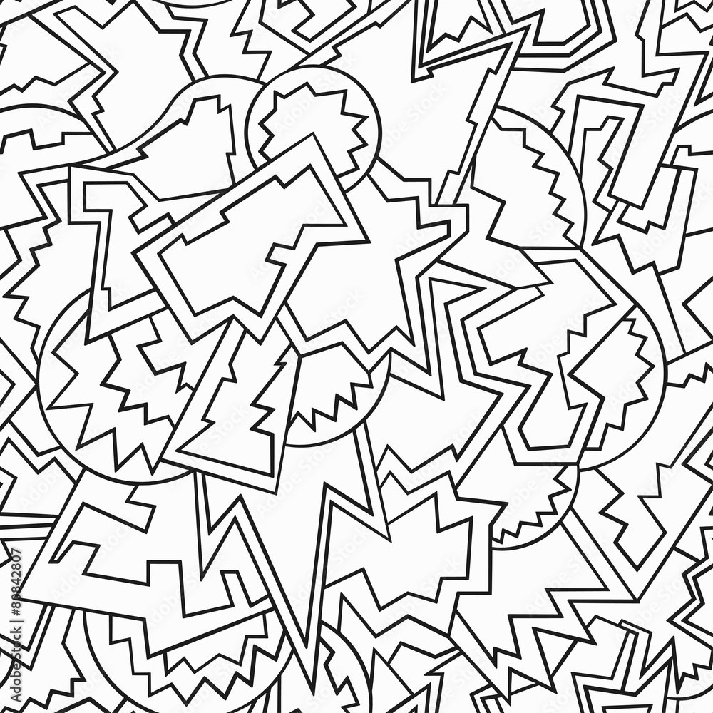 monochrome funny geometric seamless pattern