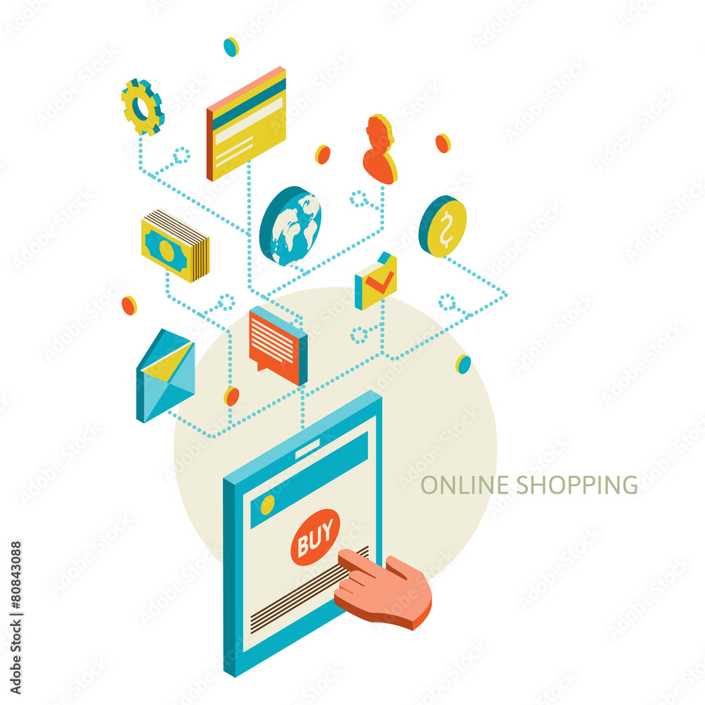 Icons for mobile marketing and online shopping