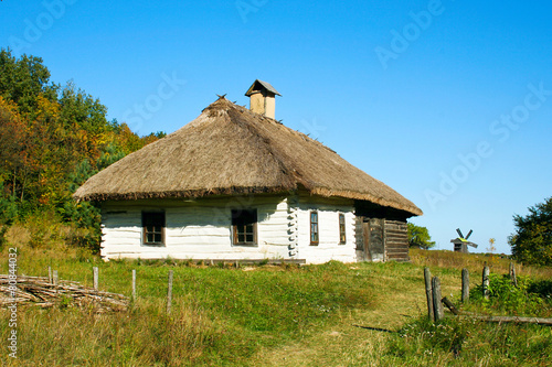 ukrainian rural cottage with a straw roof #80844032
