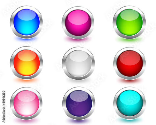 Free Download Web colored buttons  with reflection. - GFXLoad
