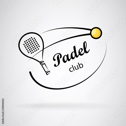 Logo for paddle club. Racket and ball