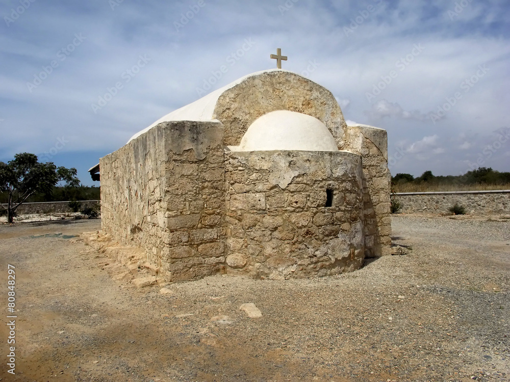 small  stone church in the mountains of Cyprus