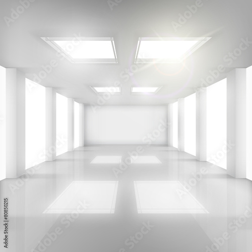 White Room with Windows in Walls and Ceiling.