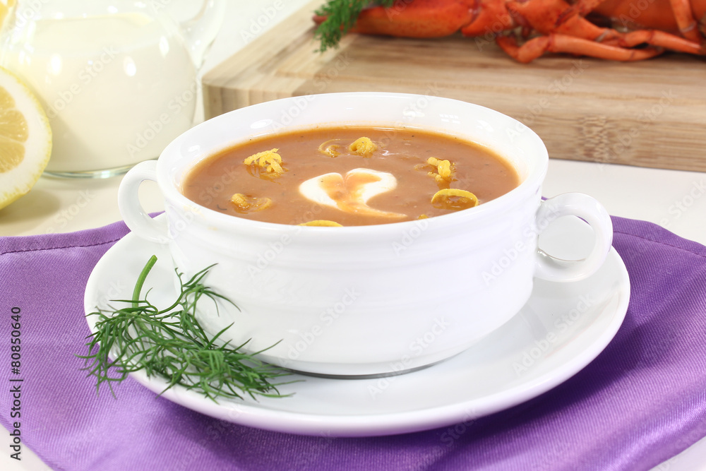 gekochte Hummercremesuppe gekochte Hummercremesuppe
