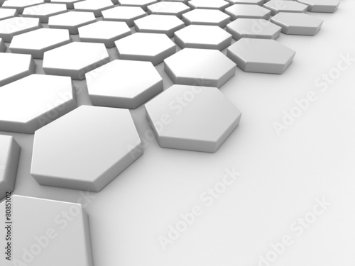 white background with hexagons and place