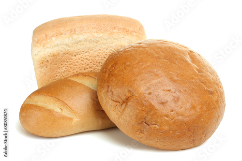 a lot of bread on isolated background