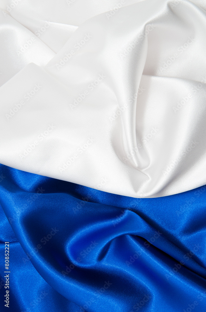 white and blue satin fabric 