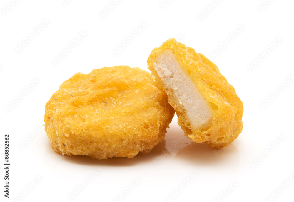 Fried chicken nuggets isolated Fried chicken nuggets isolated