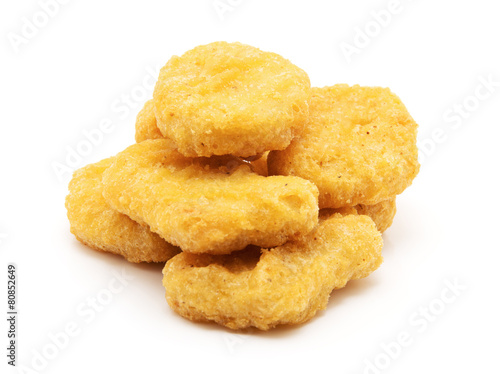 Fried chicken nuggets isolated 