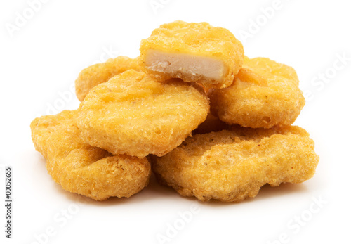 Fried chicken nuggets isolated 