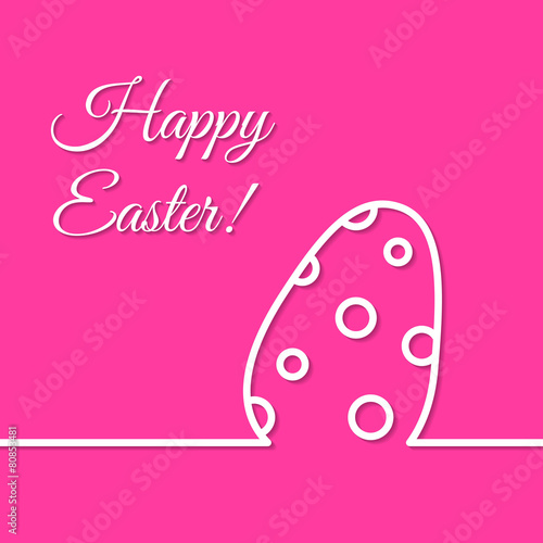 Dotted Easter egg simple line holiday poster