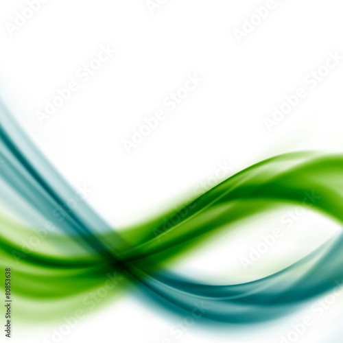 Green blue line fusion abstract swoosh wave layout