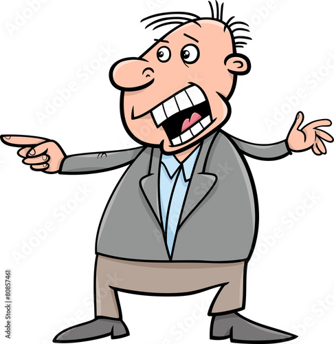 shouting man cartoon illustration