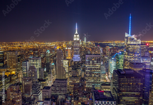 New York City Manhattan buildings skyline evening