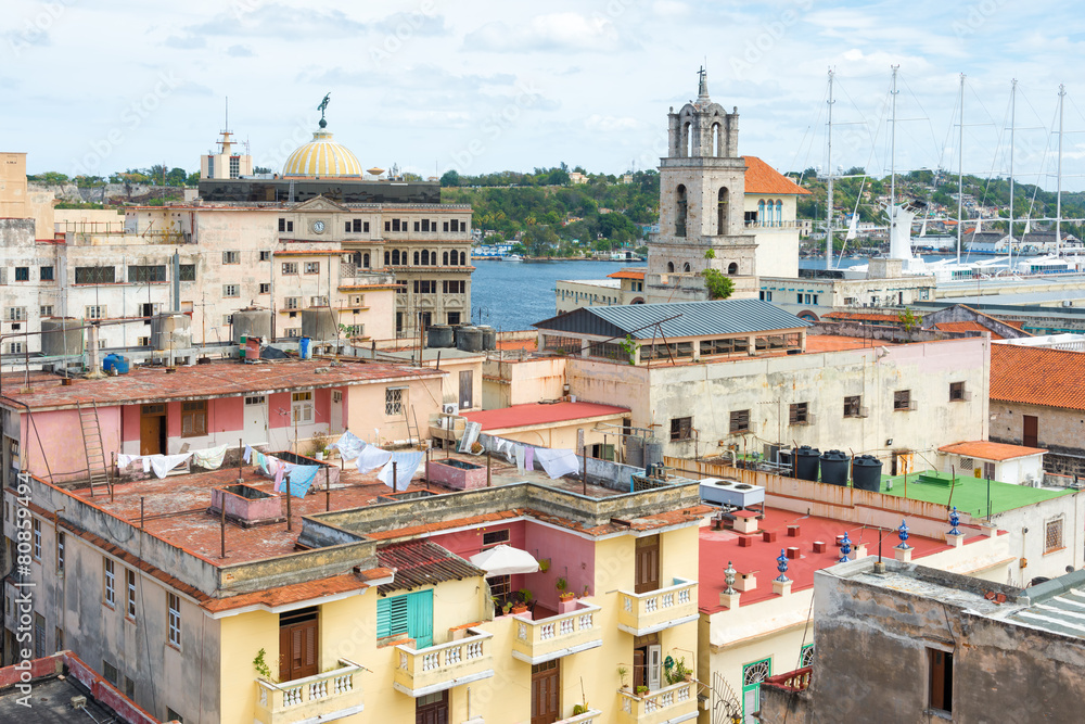 Old Havana with well known landmarks