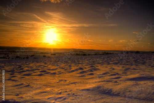 Schneelandschaft Sonnenuntergang