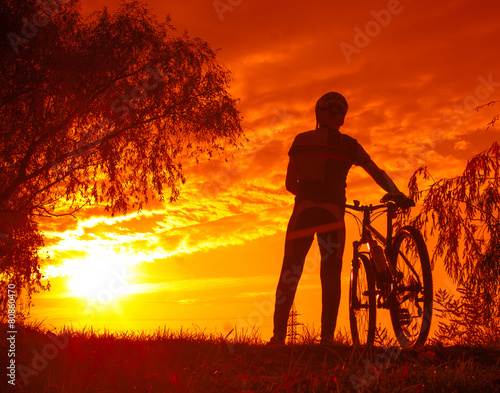 Man with mountain bike