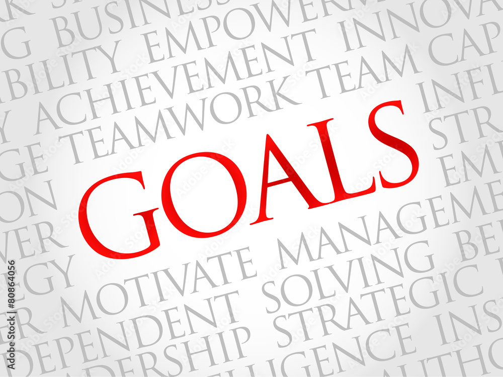 Goals word cloud, business concept