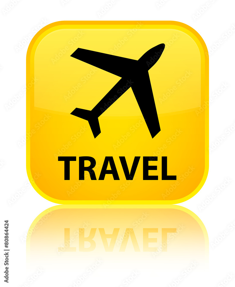 Travel (plane icon) yellow square button