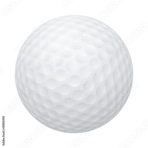 Vector golf ball isolated on white.