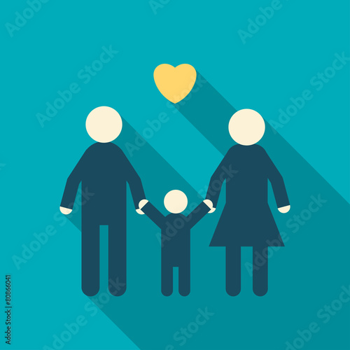 Father, Mother, Child. Flat design Vector Illustration