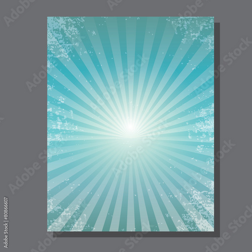 Vector shiny blue sky background with ray of light