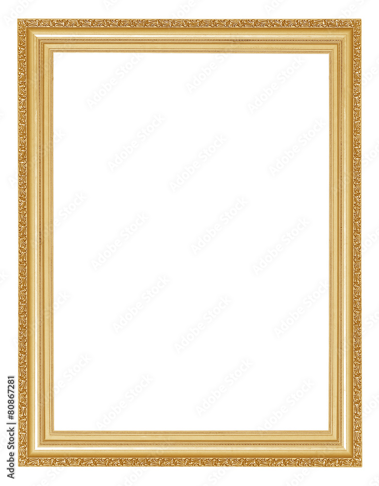 antique gold frame on the white background antique gold frame on the white background