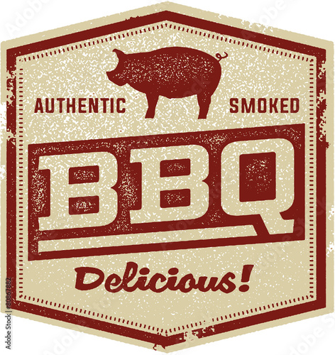 Vintage BBQ Restaurant Sign