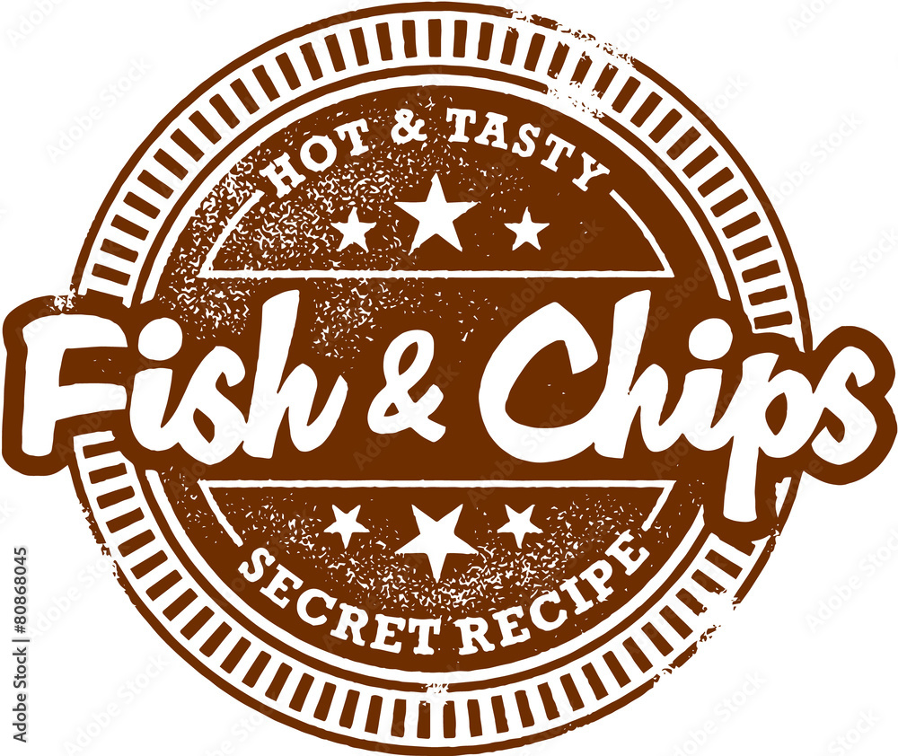 Fish & Chips Menu Design Stamp Fish & Chips Menu Design Stamp