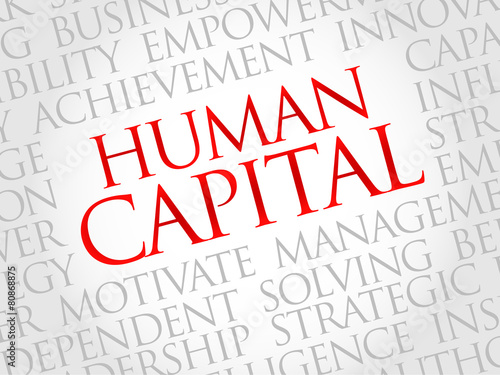 Human capital word cloud, business concept