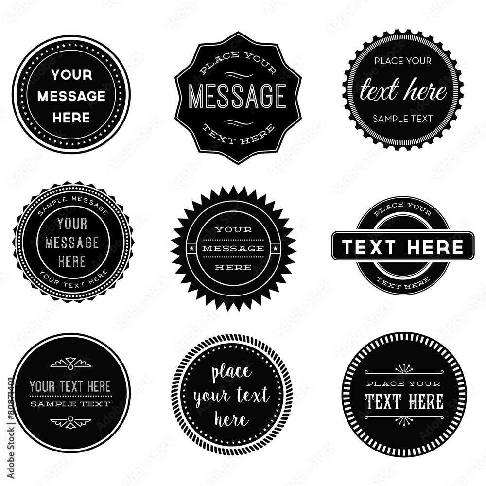 Vector Set of Retro Stamps and Badges Vector Set of Retro Stamps and Badges