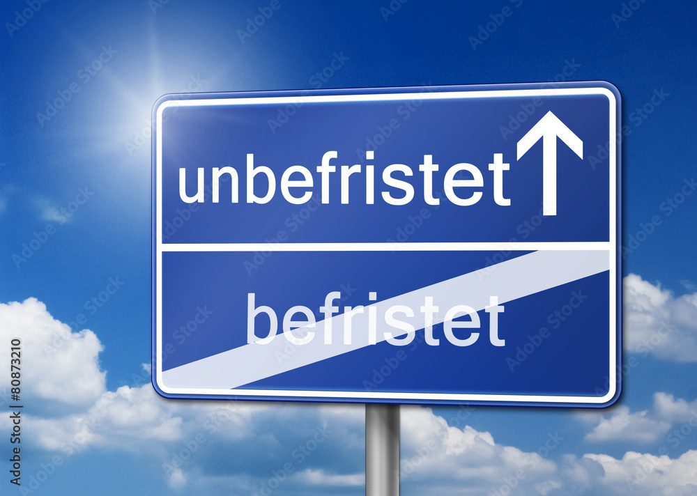 Unbefristet statt befristet Schild Unbefristet statt befristet Schild