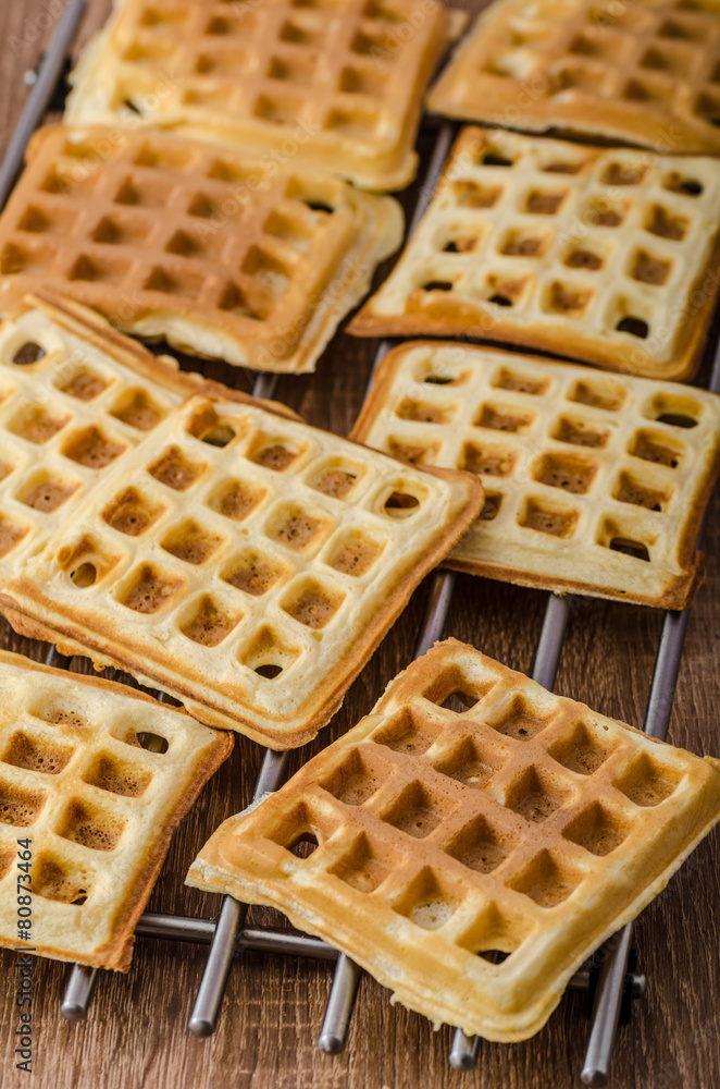Waffles with bananas, nuts and chocolate Waffles with bananas, nuts and chocolate