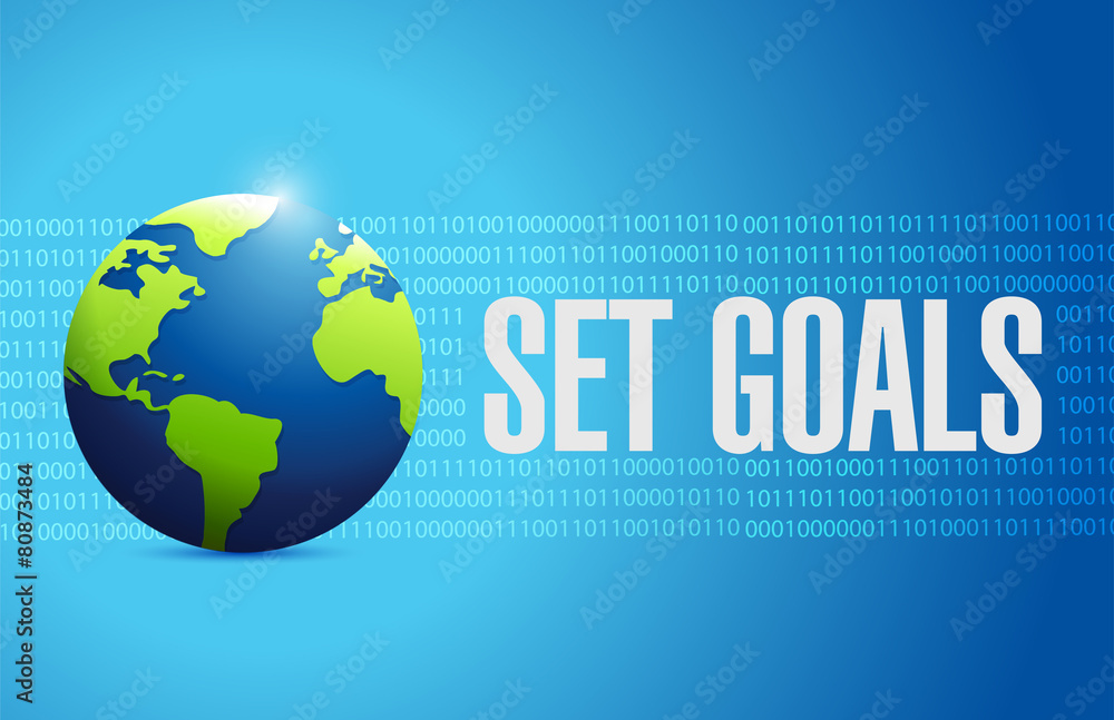 set goals globe sign concept illustration design