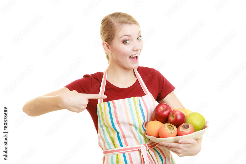 housewife or seller offering healthy fruit isolated housewife or seller offering healthy fruit isolated