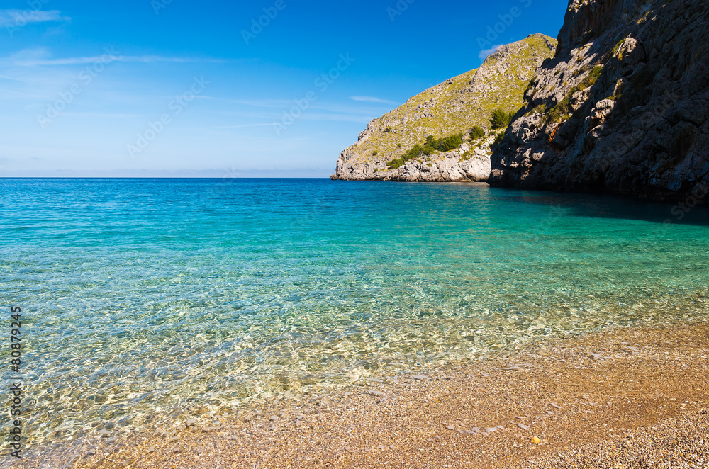 Beautiful Sa Calobra beach, Majorca island, Spain