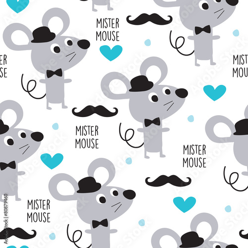seamless mister mouse pattern vector illustration