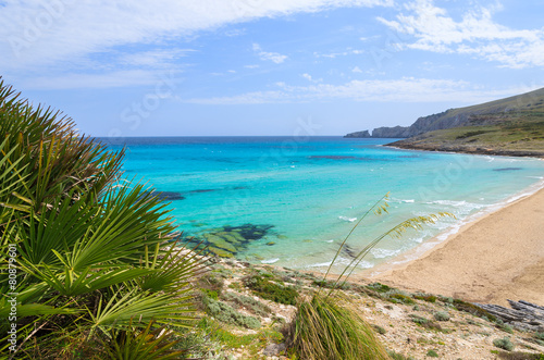View of Cala Mesquida bay and beach, Majorca island, Spain