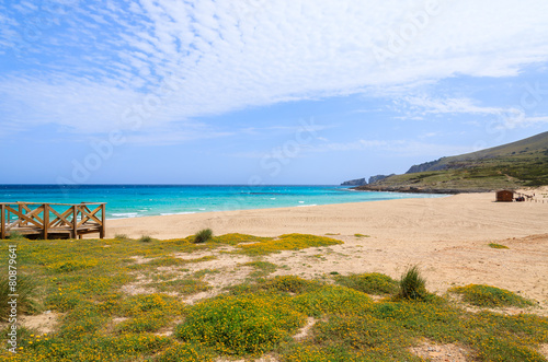 View of Cala Mesquida bay and beach  Majorca island  Spain