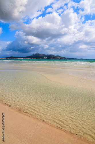 Beautiful sea on Alcudia beach  Majorca island  Spain