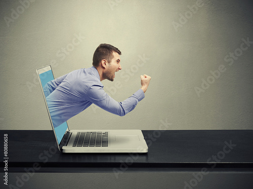 man got out of the laptop