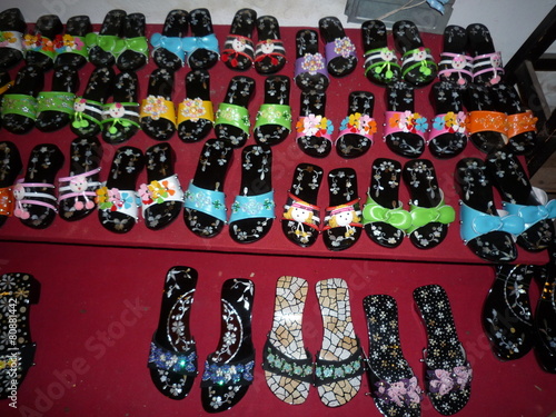 Collection of Chinese tranditional hand made wooden shoes