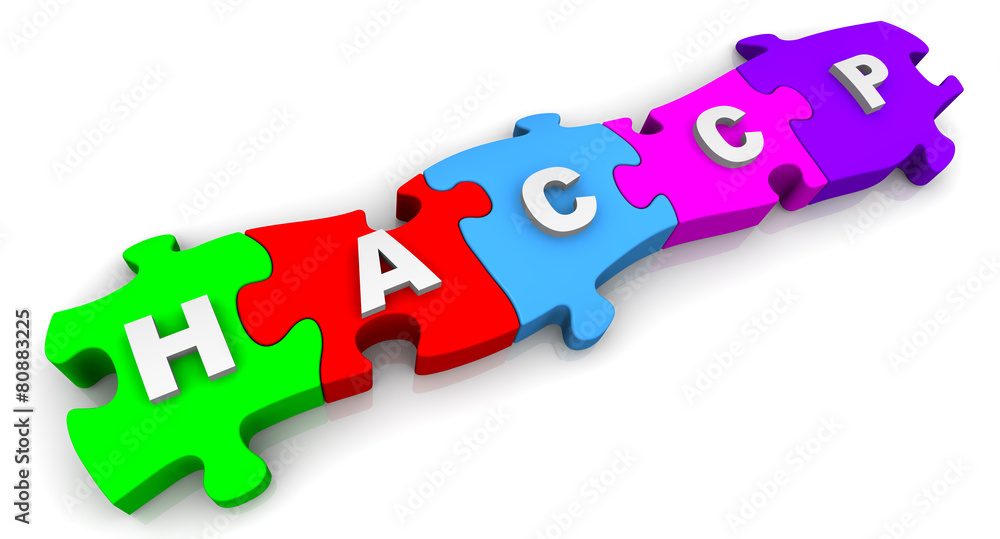 HACCP. Надпись на разноцветных пазлах HACCP. Надпись на разноцветных пазлах
