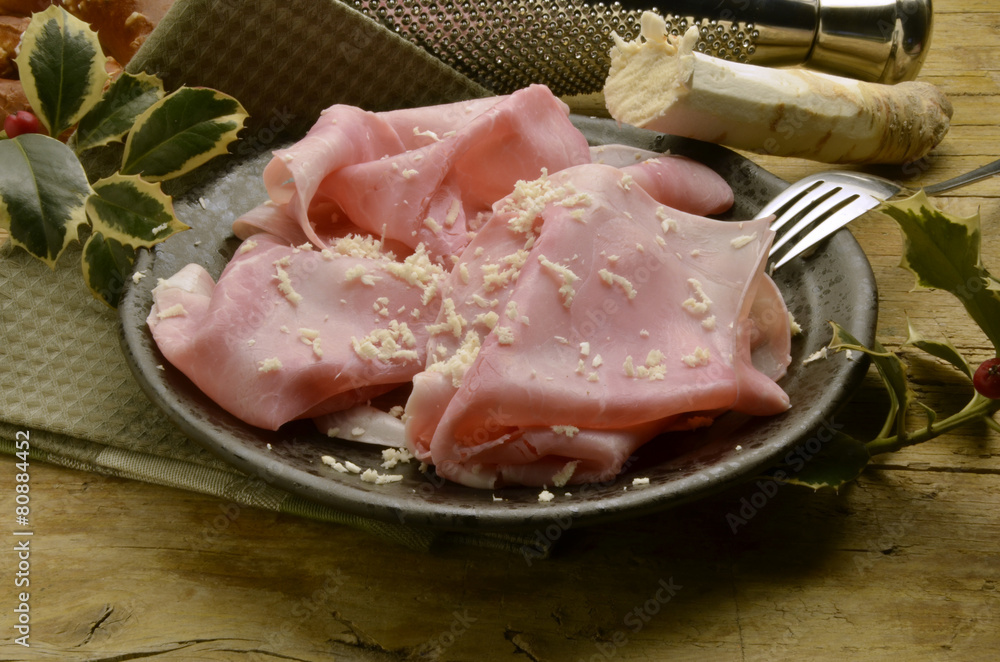 Ham y Horseradish Prosciutto cotto and cren