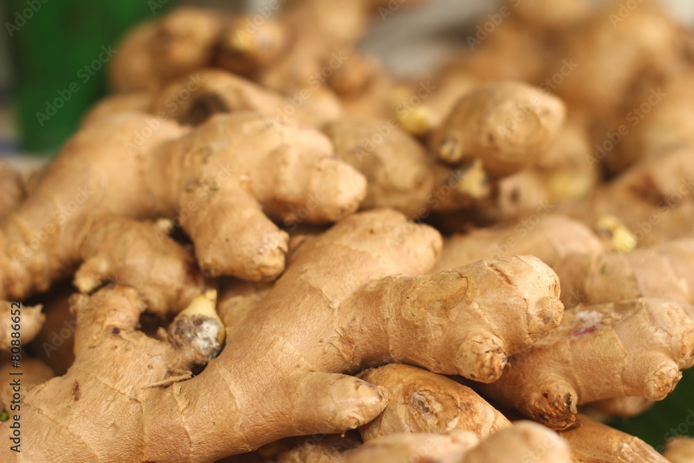 Ginger root at the market