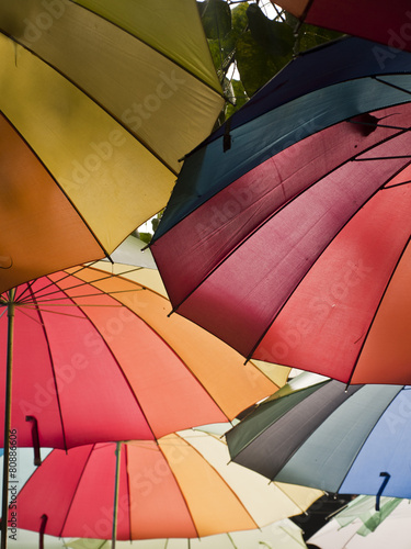 Rainbow umbrellas