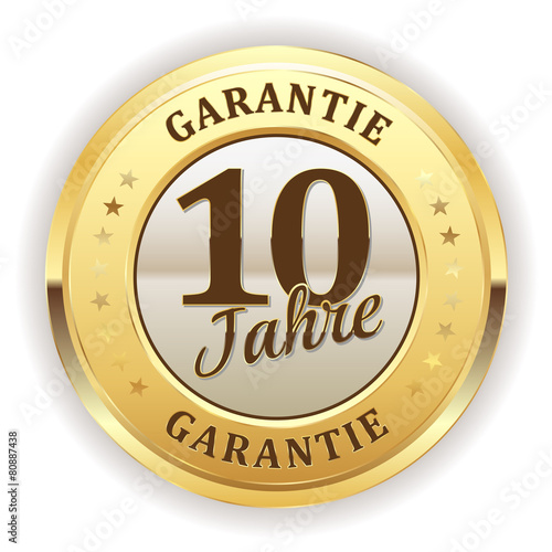 Goldener 10 Jahre Garantie Siegel