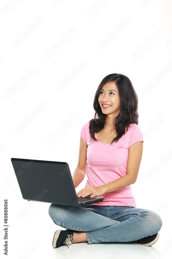 female sitting with laptop female sitting with laptop